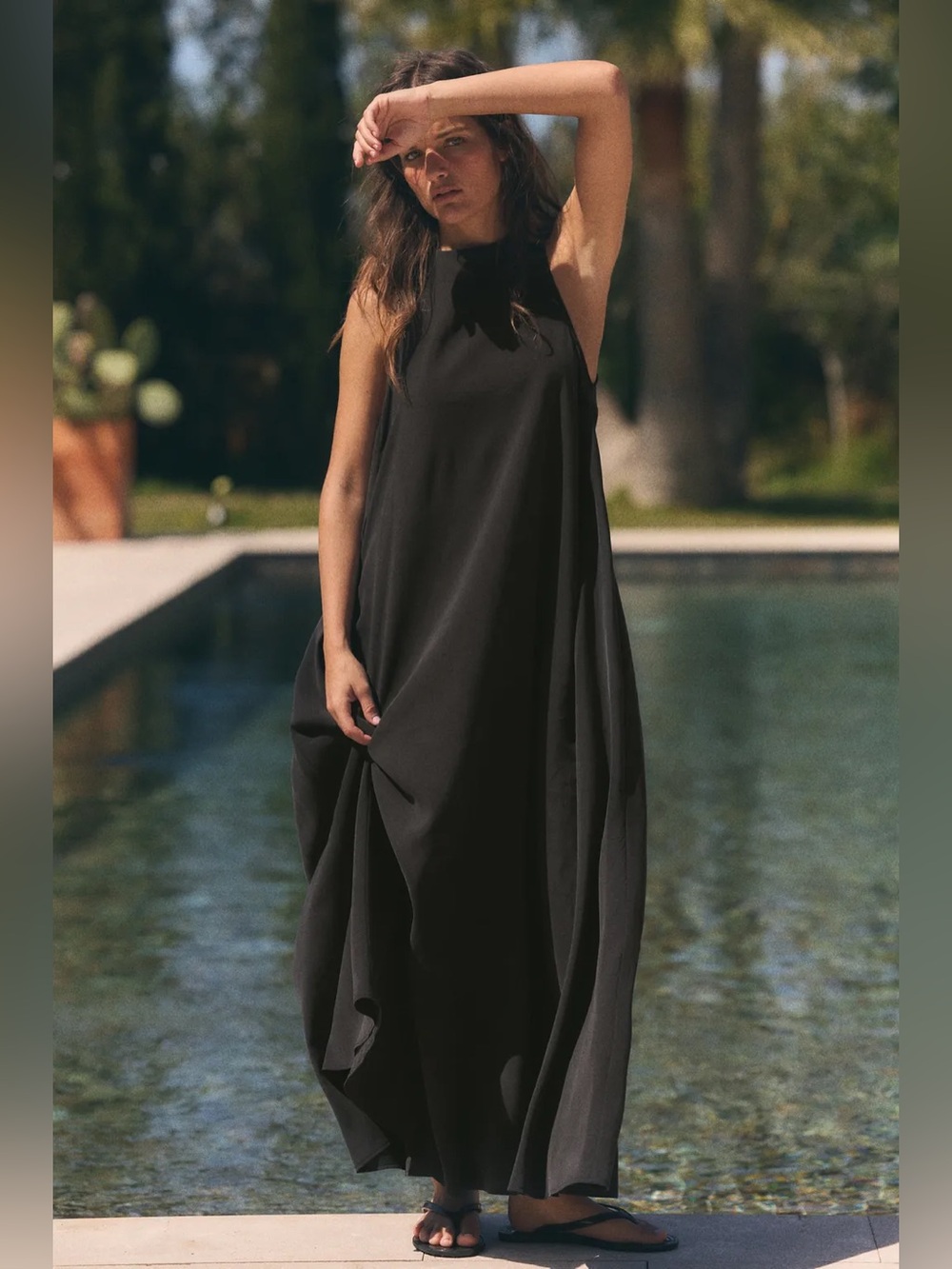 Zara Flowy Black Maxi Dress